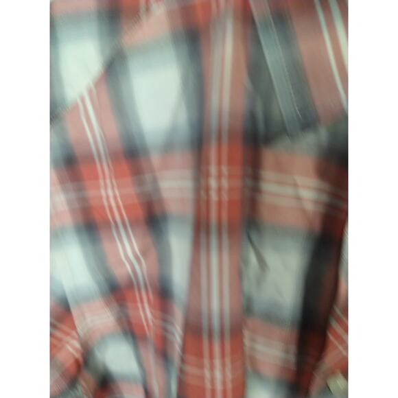 Horny Toad Men's L Shirt Collared Button Red Grey Plaid Long Sleeve - Picture 4 of 11